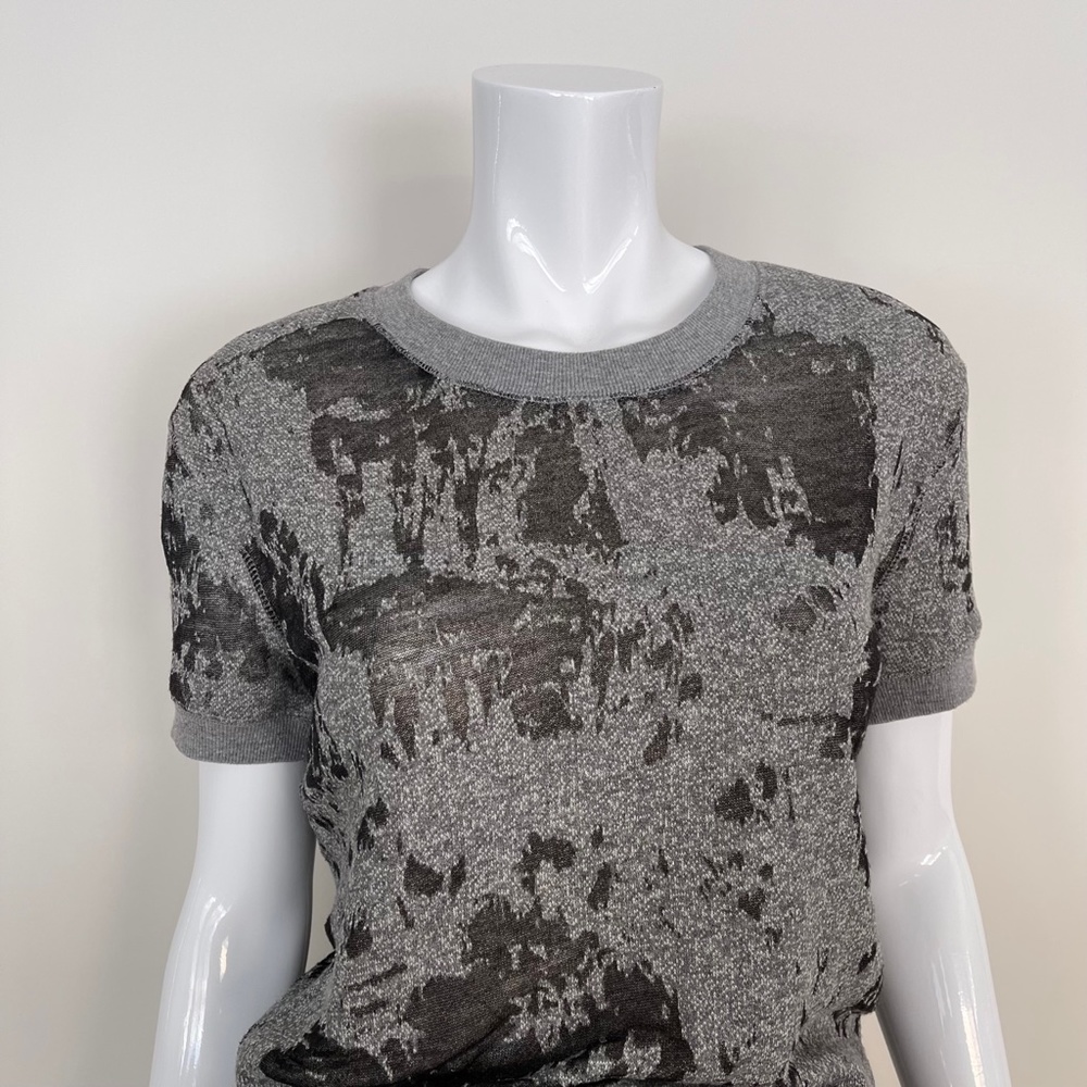 IRO. JEANS Burnout Distressed Sweatshirt Tee in Grey - Picture 3 of 8